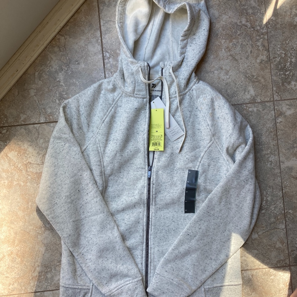 NWT Heather White zip hoodie